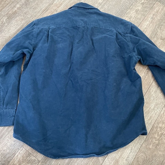 Cabela’s Deerskin Chamois Shirt Turquoise Blue Button Down Soft Men’s Large - Picture 6 of 6